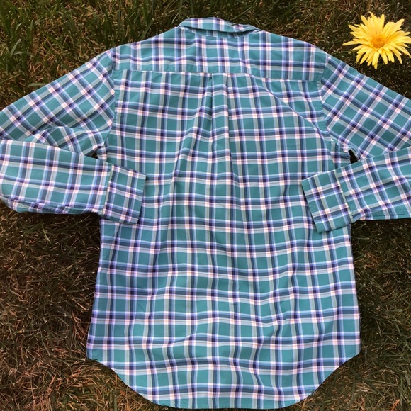 👕 Banana Republic; Men’s Green/Blue Plaid Shirt M - Picture 10 of 10